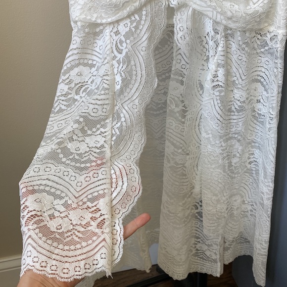 NWT VENUS LACE OFF THE SHOULDER BODYCON HIGH LOW DRESS - Picture 3 of 8